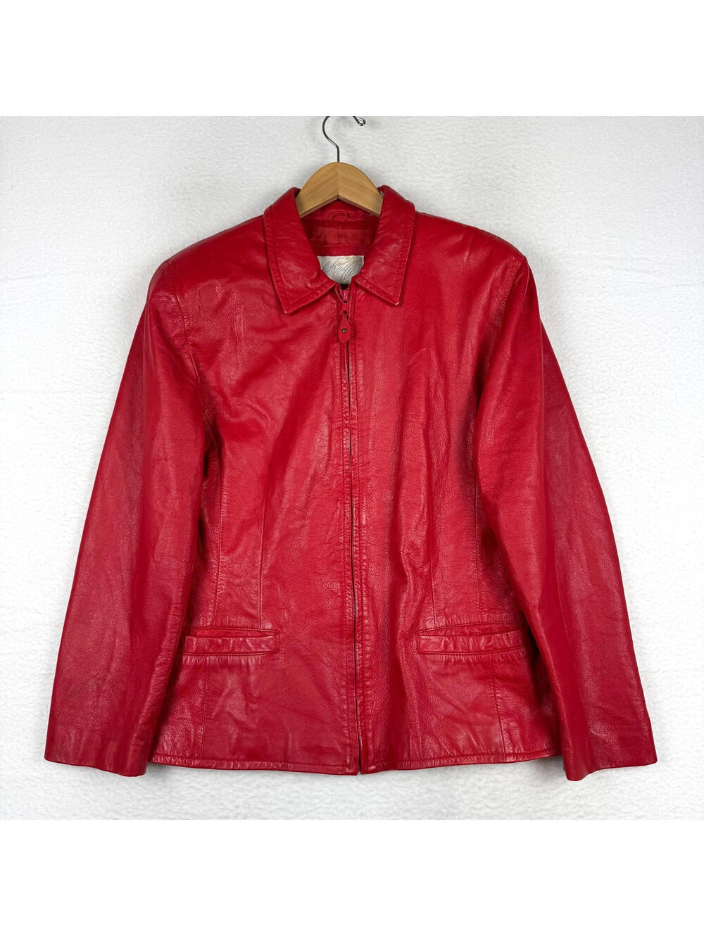 Vintage Lord & Taylor Women's 14 Large Red SOFT Lamb Nappa Leather Jacket